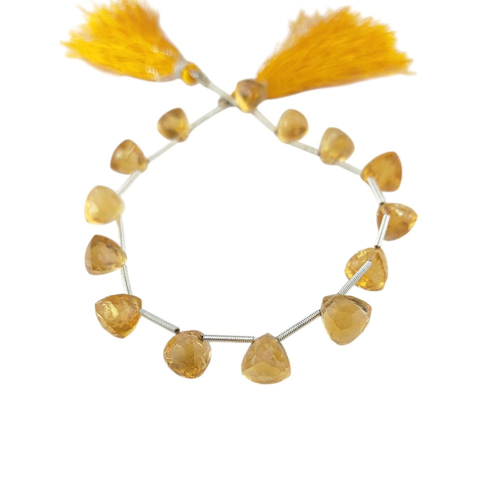 Genuine Citrine Trillion Shape Faceted Beads – Natural Gemstones for Jewelry Making
