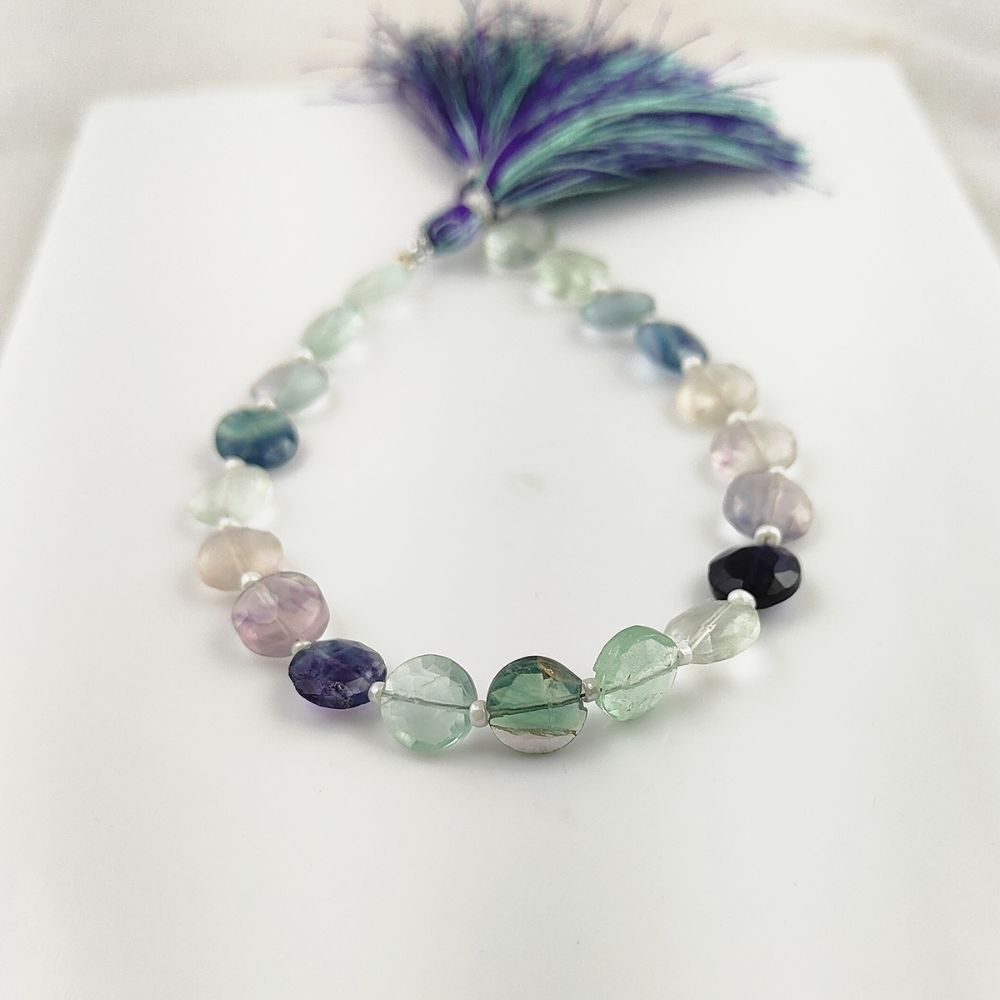 Genuine Fluorite Coin Beads
