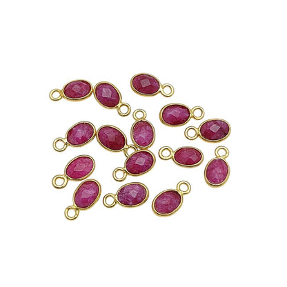 Dainty Multi-Gemstone Pendant 4x6mm Oval Charm for Her