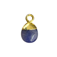 8–10mm Genuine Blue Sapphire Healing Crystal Tumble Pendant Smooth Polished September Birthstone Gemstone Charm- Selling Per Piece