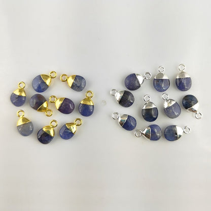 8–10mm Genuine Blue Sapphire Healing Crystal Tumble Pendant Smooth Polished September Birthstone Gemstone Charm- Selling Per Piece