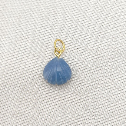 Elegant Blue Opal Gemstone Seashell Pendant Gold Plated Sterling Silver Jewelry