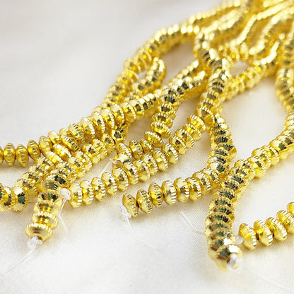 Gold Plated Brass Rondelle Spacer Beads Fancy Nugget Beads for DIY Jewelry Making
