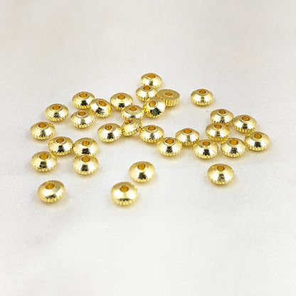 Gold Plated Brass Rondelle Spacer Beads Fancy Nugget Beads for DIY Jewelry Making