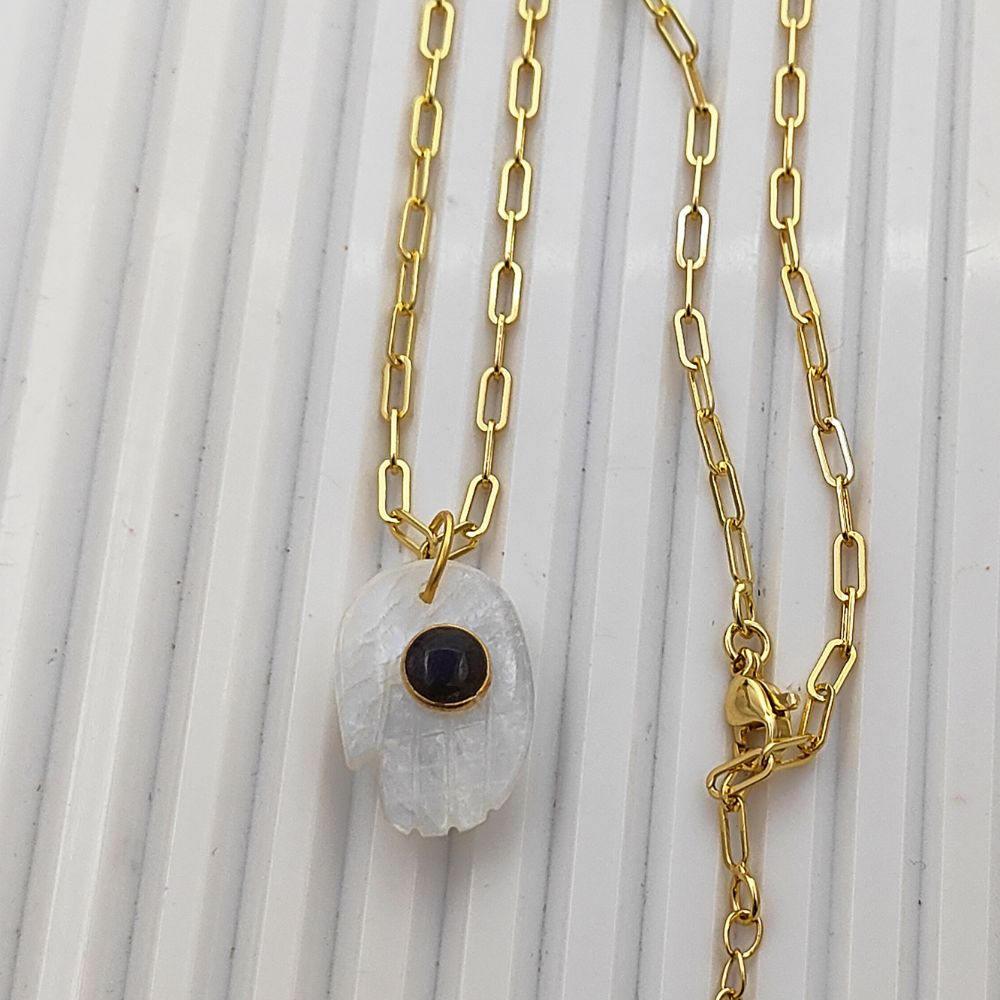 Gold Plated Hamsa Hand Rainbow Moonstone Pendant for Necklace Meaningful Boho Jewelry Gift- Selling Per Piece