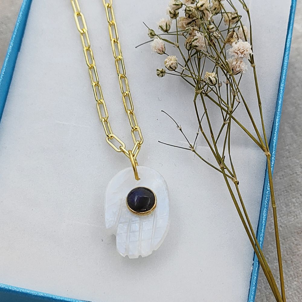 Gold Plated Hamsa Hand Rainbow Moonstone Pendant for Necklace Meaningful Boho Jewelry Gift- Selling Per Piece