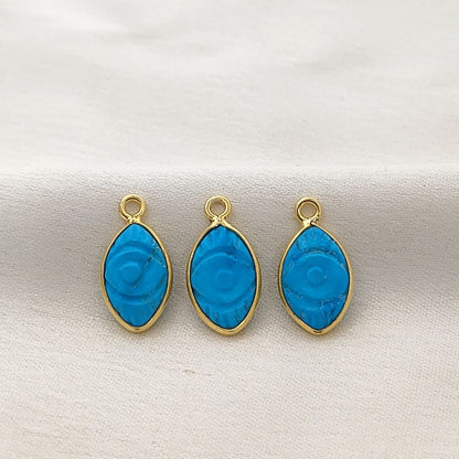 Gold Plated Sterling Silver Turquoise Pendant Handmade Spiritual Healing Jewelry- Selling Per Piece