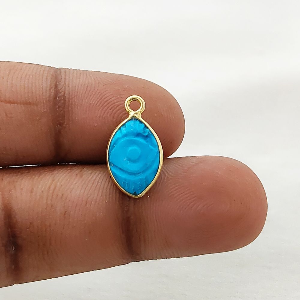 Gold Plated Sterling Silver Turquoise Pendant Handmade Spiritual Healing Jewelry- Selling Per Piece