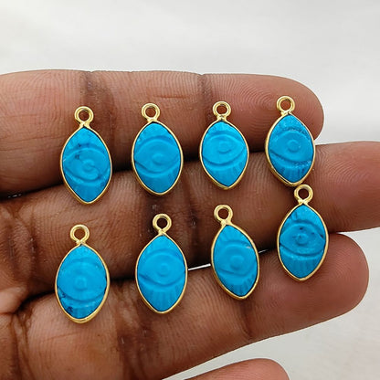 Gold Plated Sterling Silver Turquoise Pendant Handmade Spiritual Healing Jewelry- Selling Per Piece