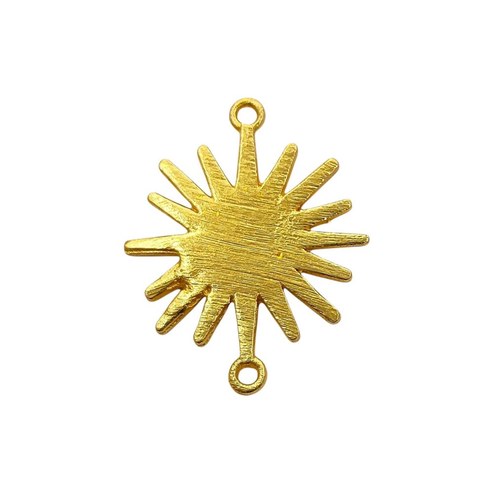 Gold Plated Sun Connector Charm, Sunburst Design for Bracelet Making, Earring Findings & DIY Jewelry Supplies