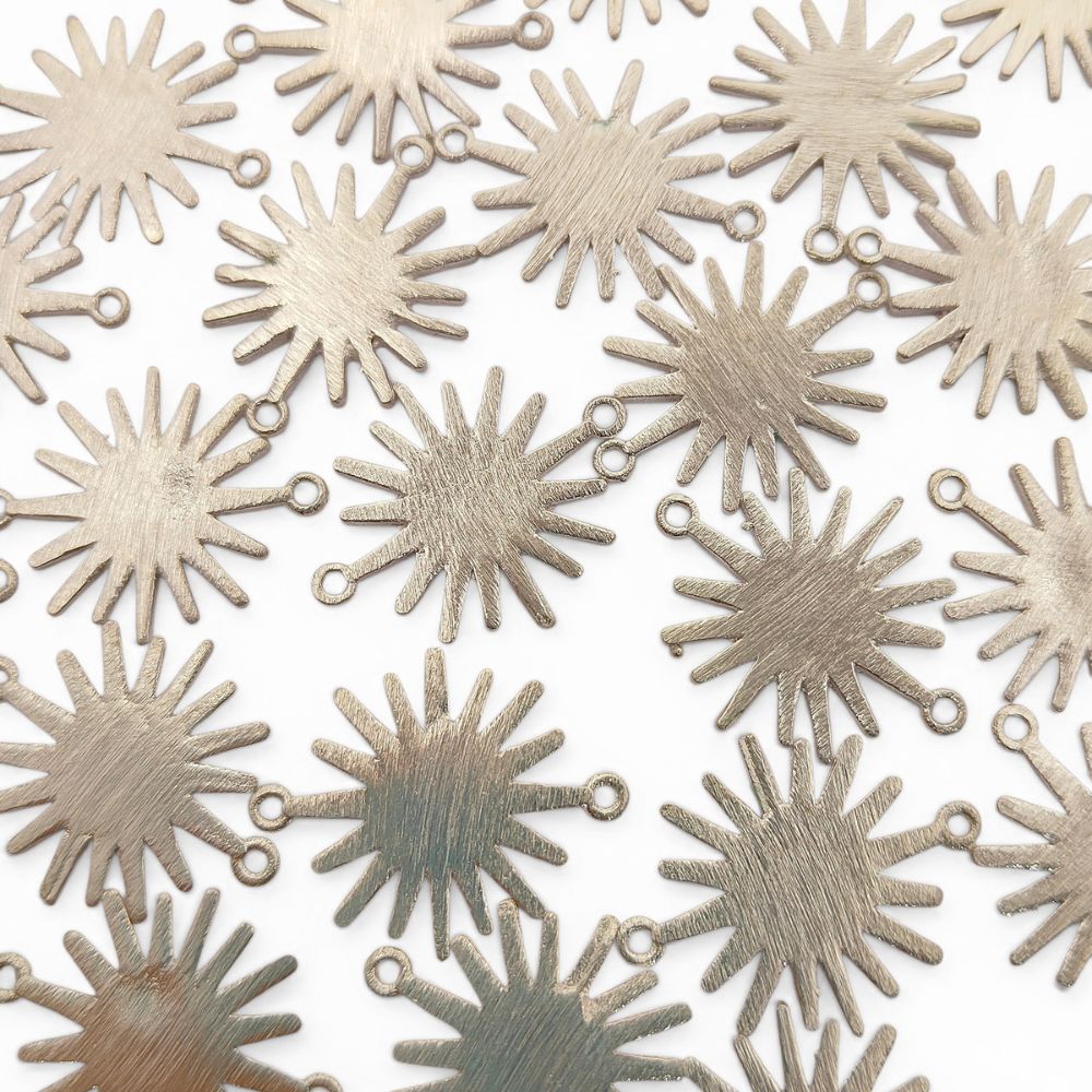 Gold Plated Sun Connector Charm, Sunburst Design for Bracelet Making, Earring Findings & DIY Jewelry Supplies