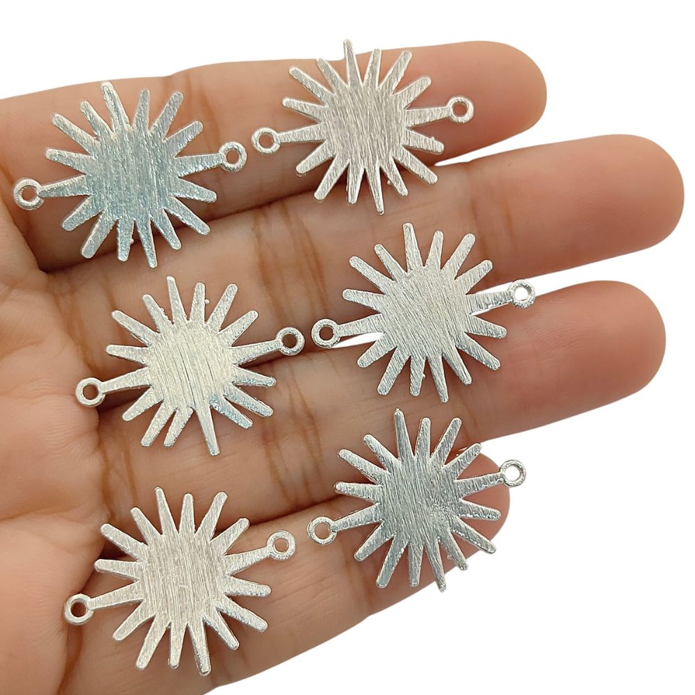 Gold Plated Sun Connector Charm, Sunburst Design for Bracelet Making, Earring Findings & DIY Jewelry Supplies