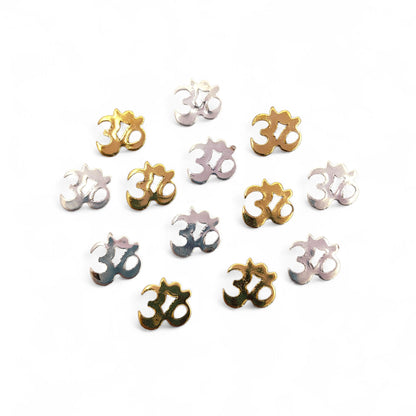 Gold Plated Tiny Om Charm for Jewelry Making DIY Yoga & Meditation Symbol, Hindu Jewelry Findings for Bracelet, Necklace & Earring Crafts- Selling 5 Pieces