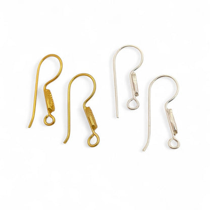 Gold Plated & Silver French Hook Earwires Fancy Earring Components for Handmade Jewelry- Selling by Pair