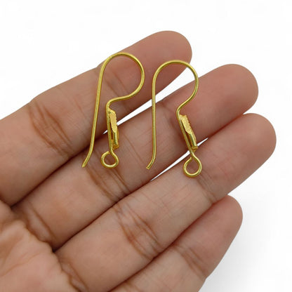 Gold Plated & Silver French Hook Earwires Fancy Earring Components for Handmade Jewelry- Selling by Pair