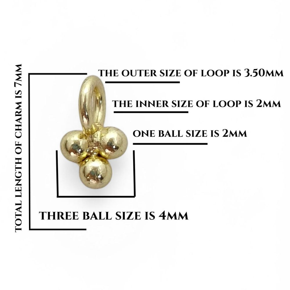 Gold Round Ball Cluster Pendant Charm Jewelry Making Supplies for Earrings & Necklaces