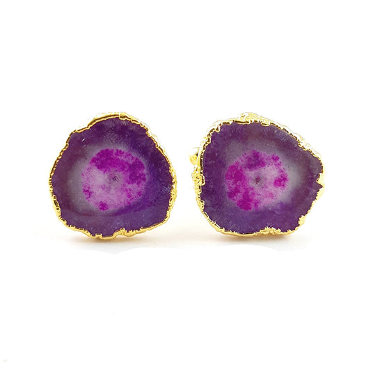 Raw Pink Solar Quartz Cufflinks for Men