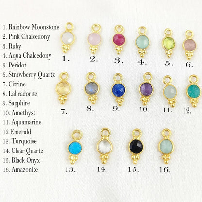 Green Emerald 4mm Gemstone Pendant Handmade Jewelry in Gold Vermeil