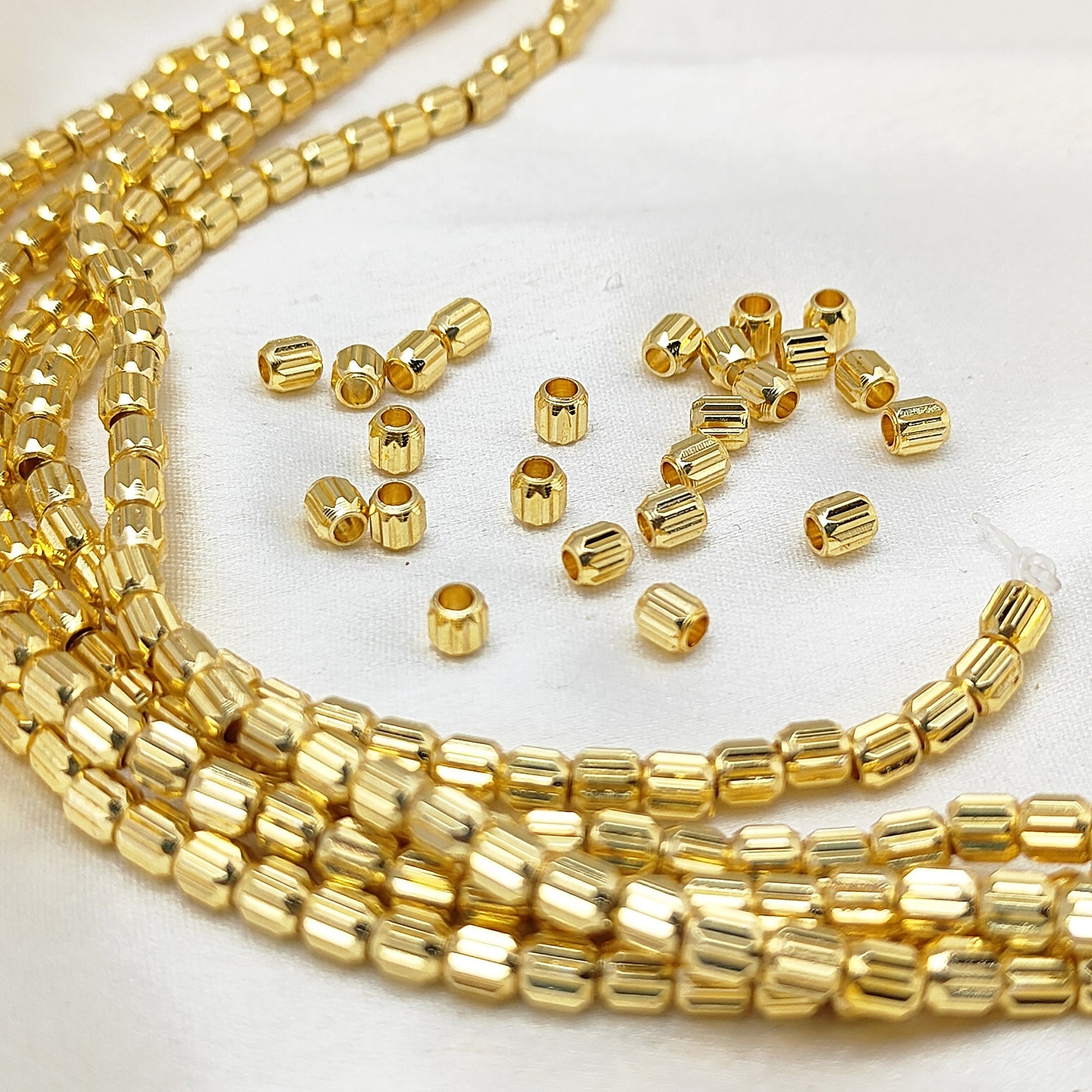 Gold Plated Mini Tube Beads