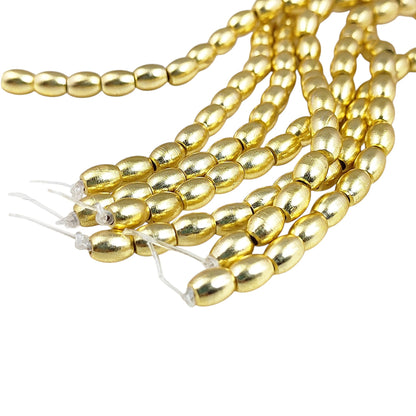 Gold plated oval spacer beads made of brass for DIY jewelry making