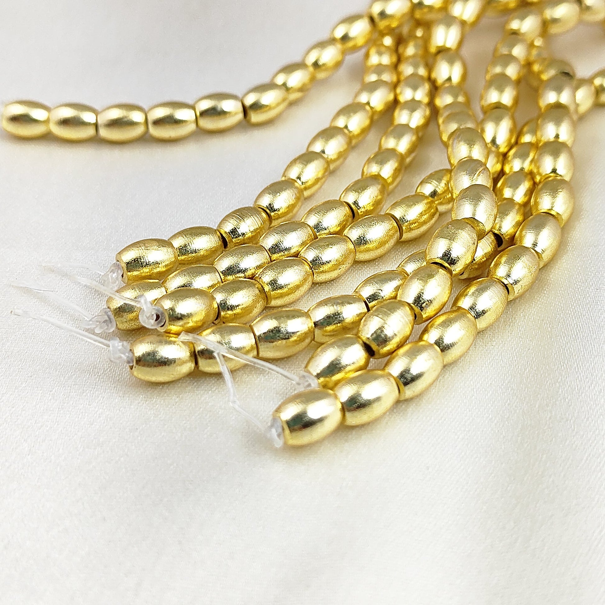 Brass nugget beads in gold plating for beading and jewelry crafts