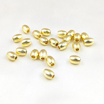 Oval-shaped gold plated spacer beads for bracelets and necklaces