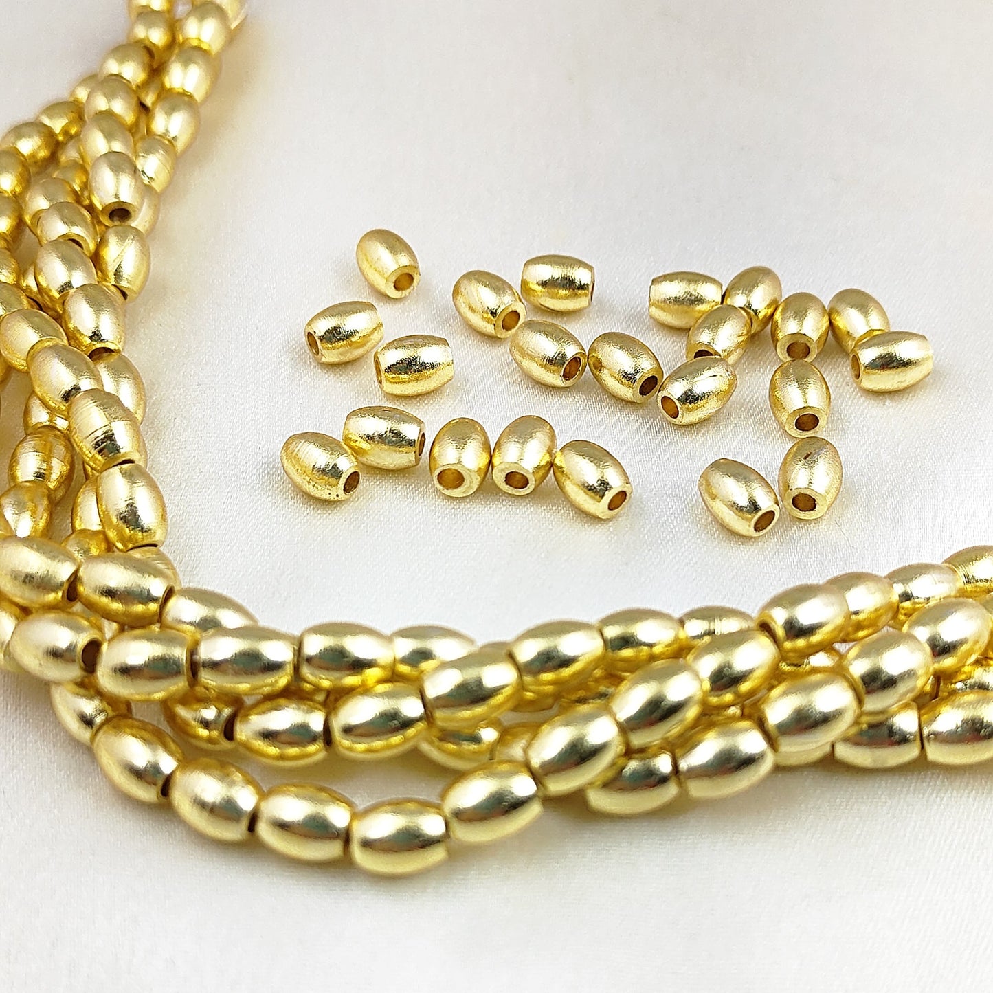 Gold Plated Oval Spacer Beads