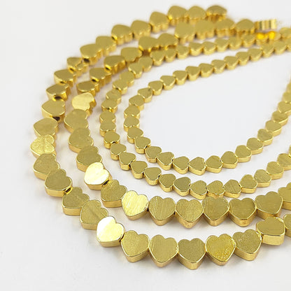 Gold plated brass heart beads for DIY jewelry supplies