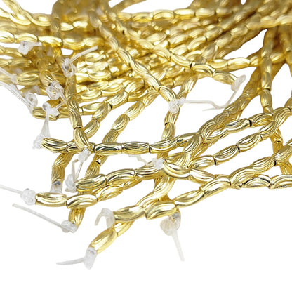 Gold plated brass tube beads for jewelry making