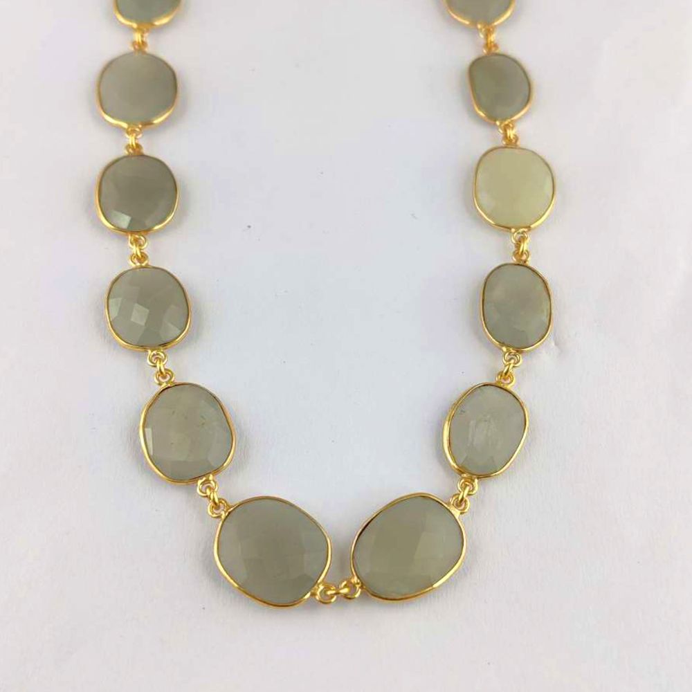 DIY jewelry supply grey moonstone gold bezel chain