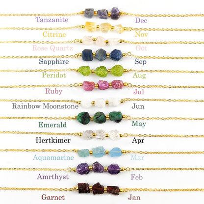 Dainty Raw Ruby Necklace – Perfect Gift for July Birthdays