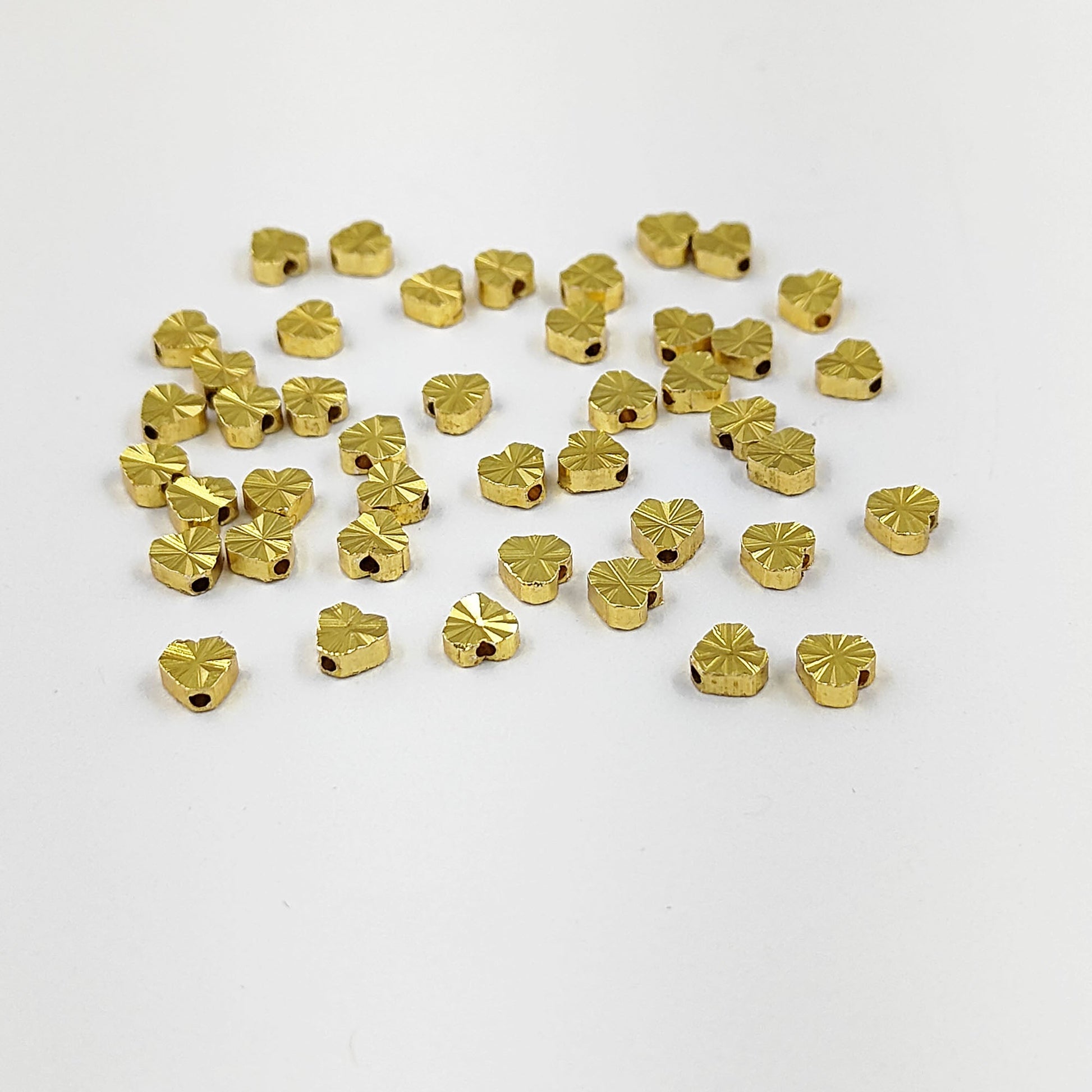 Textured heart spacer beads for handmade jewelry designs