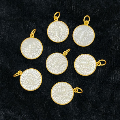 Scorpio Star Sign Pendant – Elegant Gold and White Pearl