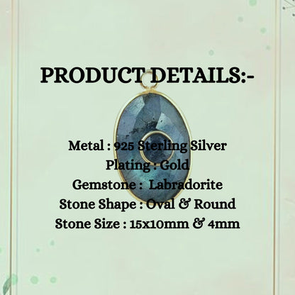 Labradorite Gemstone Pendant Gold Vermeil Double Stone Dangle Charms Pendant Handmade Jewelry- Selling Per Piece