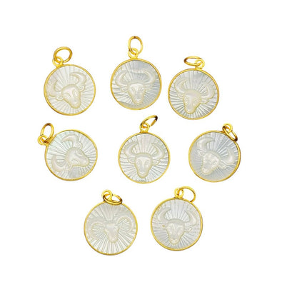 Minimalist Astrological Charm – Gold Vermeil & Pearl