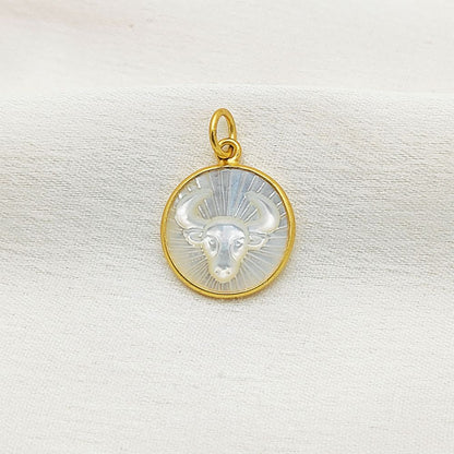 Dainty Taurus Zodiac Jewelry – Pearl Birthstone Pendant
