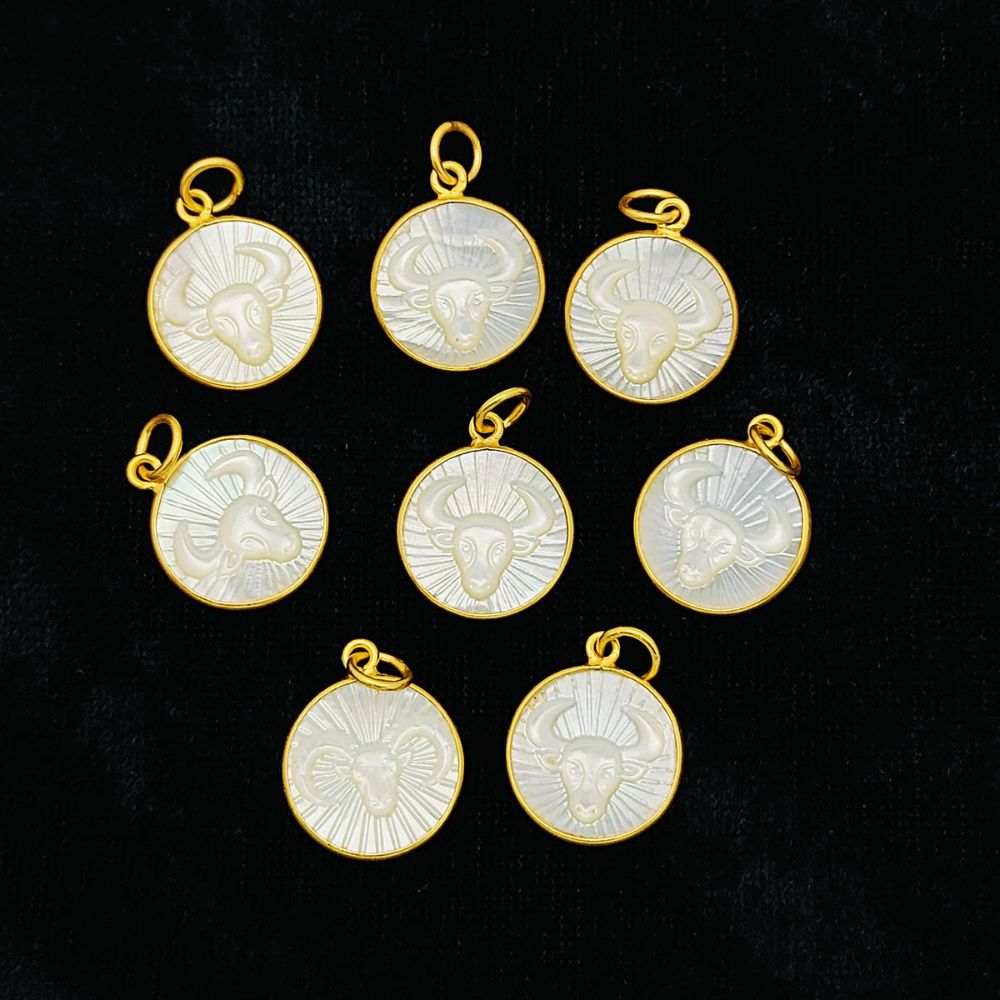 Elegant Taurus Pendant Necklace with White Pearl Accent