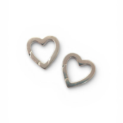 Gold & Silver Heart Carabiner Push Lock Clasp for Necklace Bracelet Jewelry Making