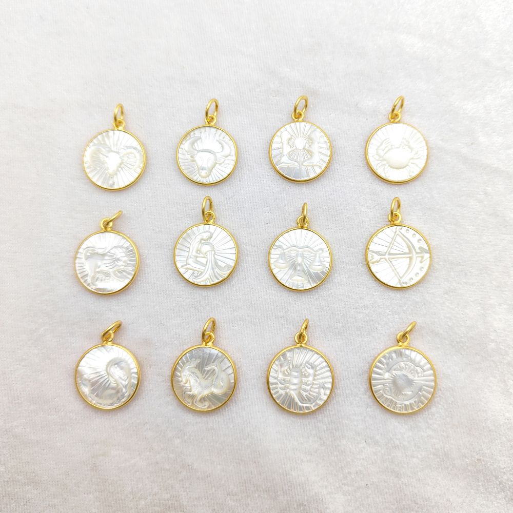 Astrology Jewelry – Zodiac Charm with Pearl Birthstone