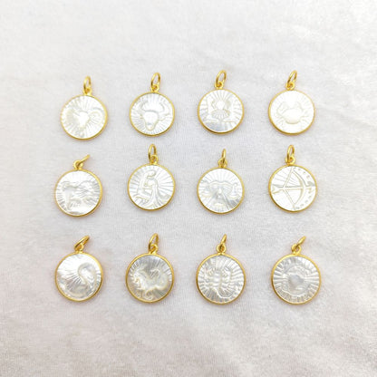 Astrology Jewelry – Zodiac Charm with Pearl Birthstone