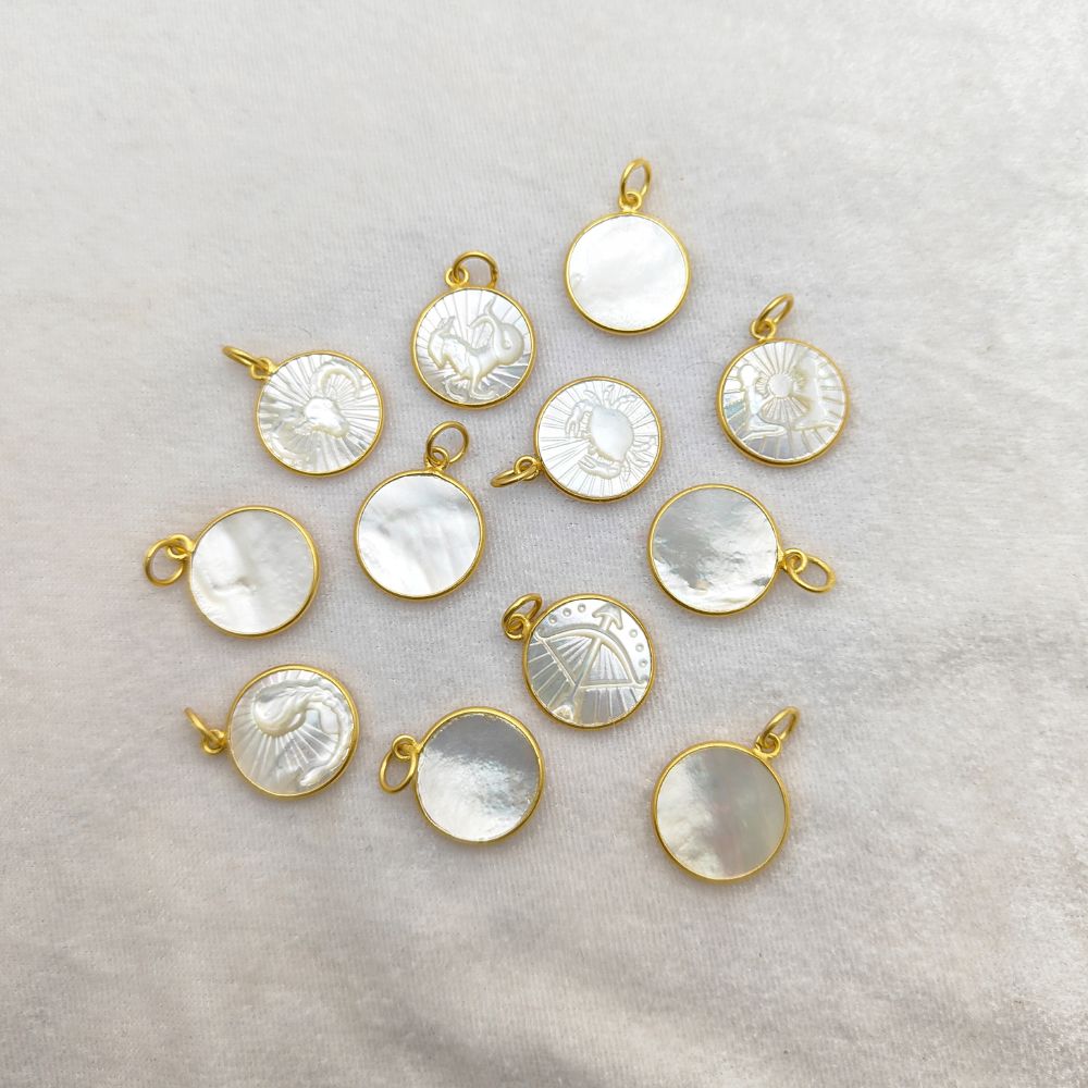 Elegant Gold Zodiac Necklace with Freshwater Pearl