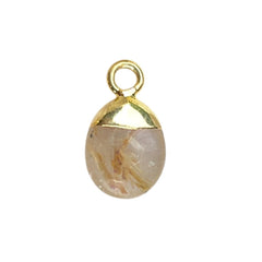 Golden Rutilated Quartz Crystal Pendant 8–10mm Spike Charm with Gold/Silver Electroplated Cap for DIY Jewelry Making