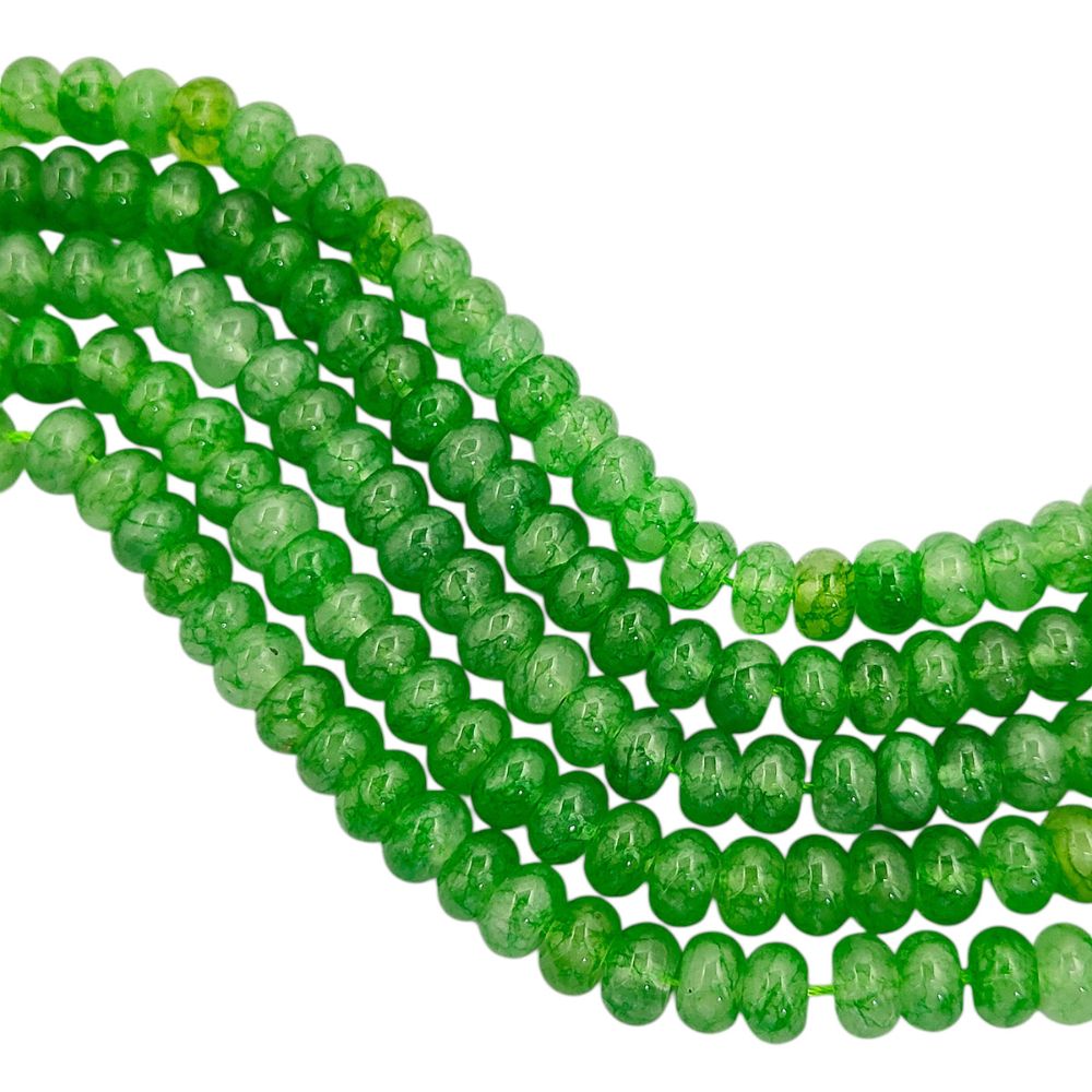 Green Strawberry Quartz 8mm Rondelle Beads Smooth Gemstone Strand for Jewelry Making