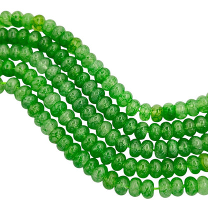 Green Strawberry Quartz 8mm Rondelle Beads Smooth Gemstone Strand for Jewelry Making