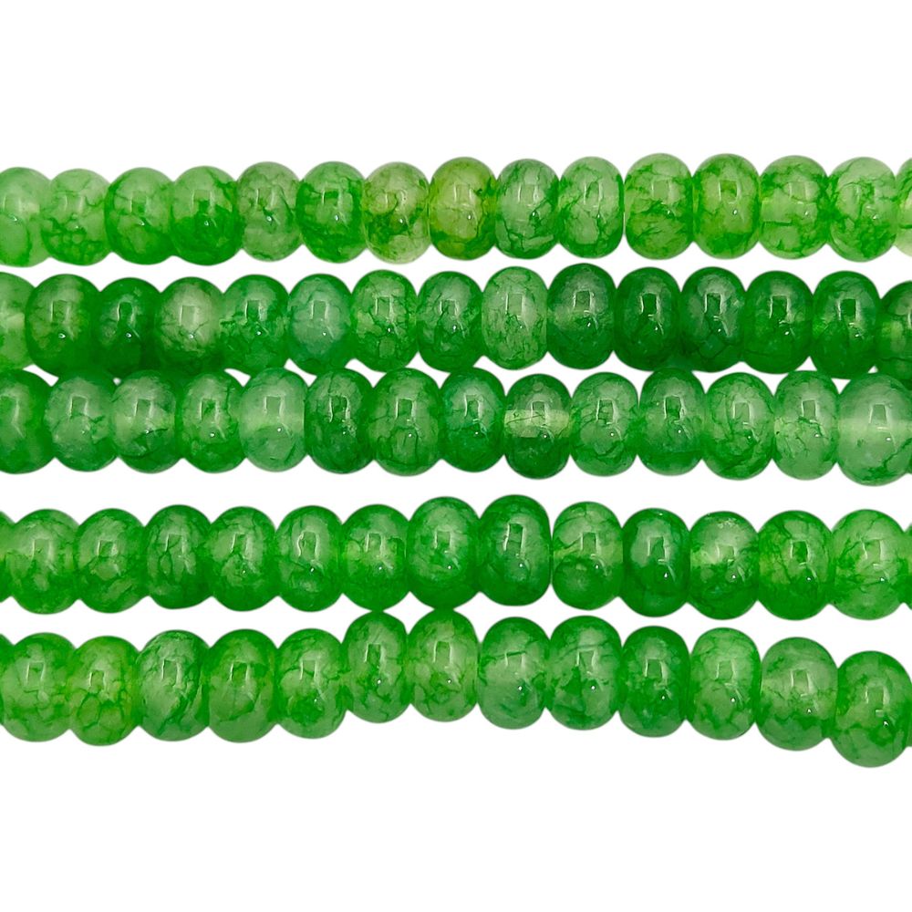 Green Strawberry Quartz 8mm Rondelle Beads Smooth Gemstone Strand for Jewelry Making