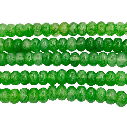 Green Strawberry Quartz 8mm Rondelle Beads Smooth Gemstone Strand for Jewelry Making