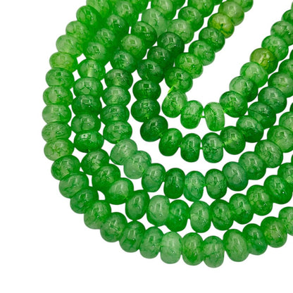 Green Strawberry Quartz 8mm Rondelle Beads Smooth Gemstone Strand for Jewelry Making