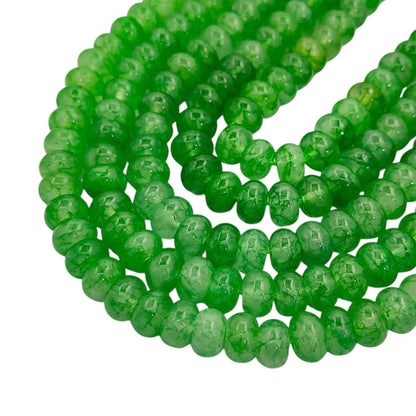 Green Strawberry Quartz 8mm Rondelle Beads Smooth Gemstone Strand for Jewelry Making