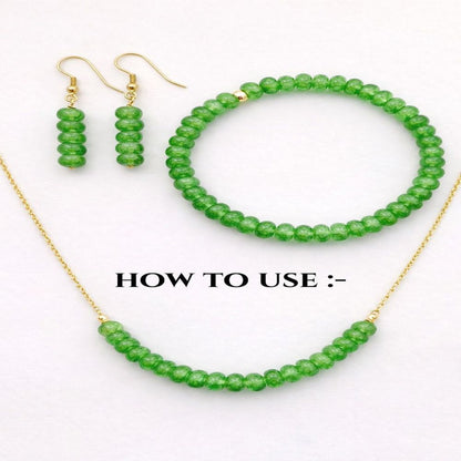 Green Strawberry Quartz 8mm Rondelle Beads Smooth Gemstone Strand for Jewelry Making