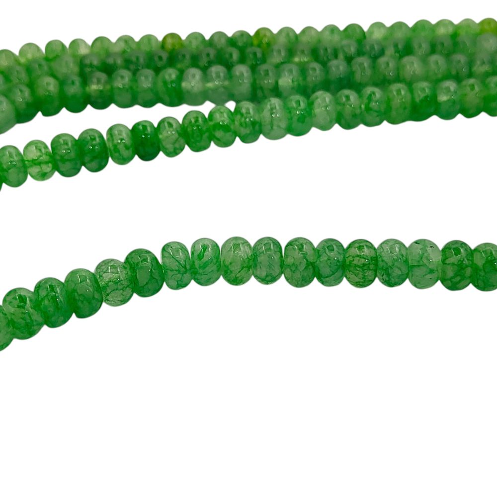 Green Strawberry Quartz 8mm Rondelle Beads Smooth Gemstone Strand for Jewelry Making
